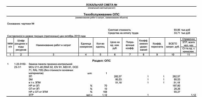 Смета на проектирование пожарной сигнализации образец