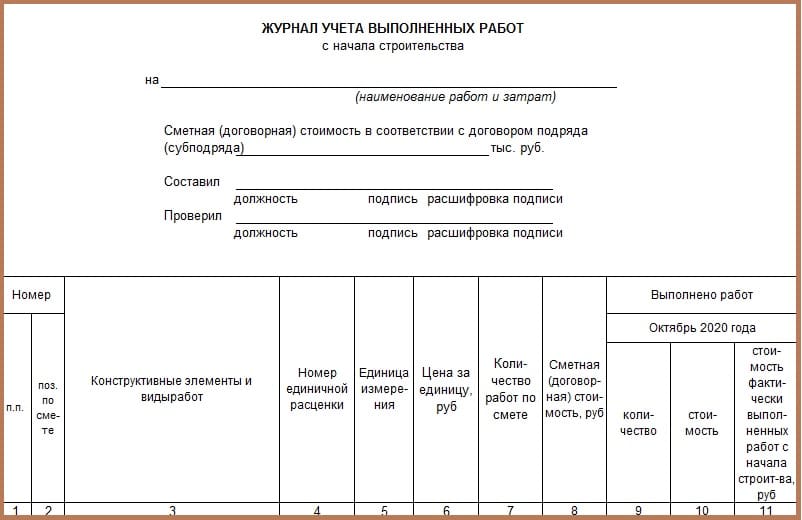 Кс6 образец заполнения 2022