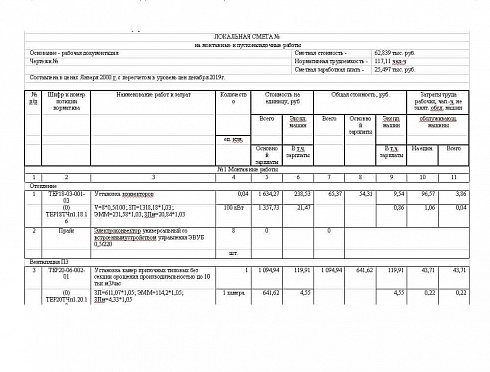 Смета на строительно монтажные работы образец